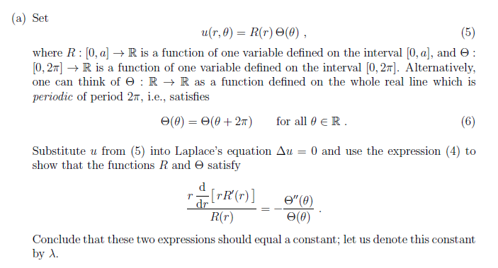 Solved Problem 3. [Separation of variables for Laplace's | Chegg.com