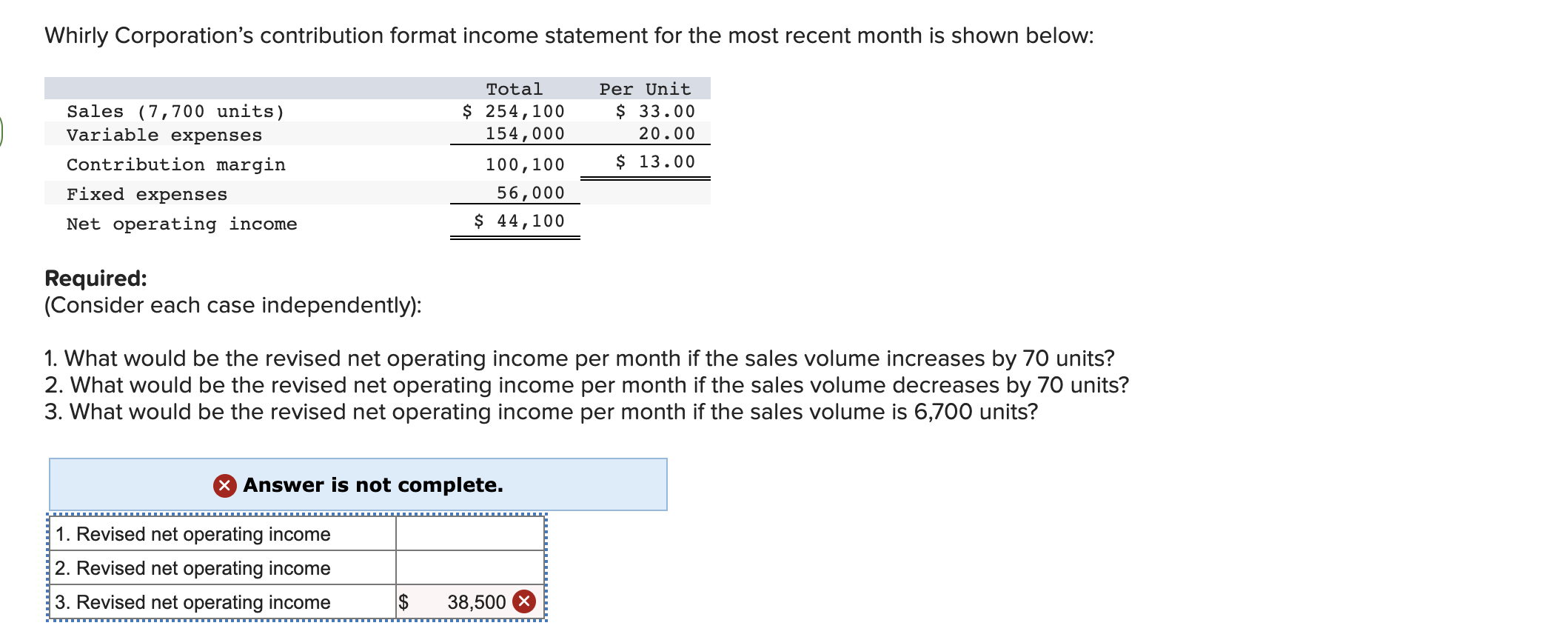 Solved 1. What would be the revised net operating income per | Chegg.com