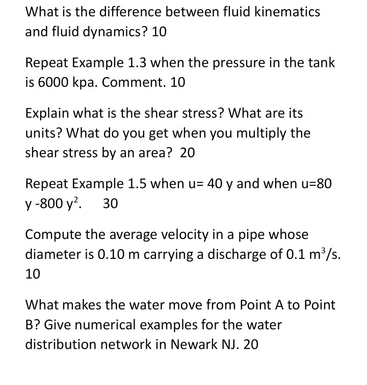 Solved What is the difference between fluid kinematics and