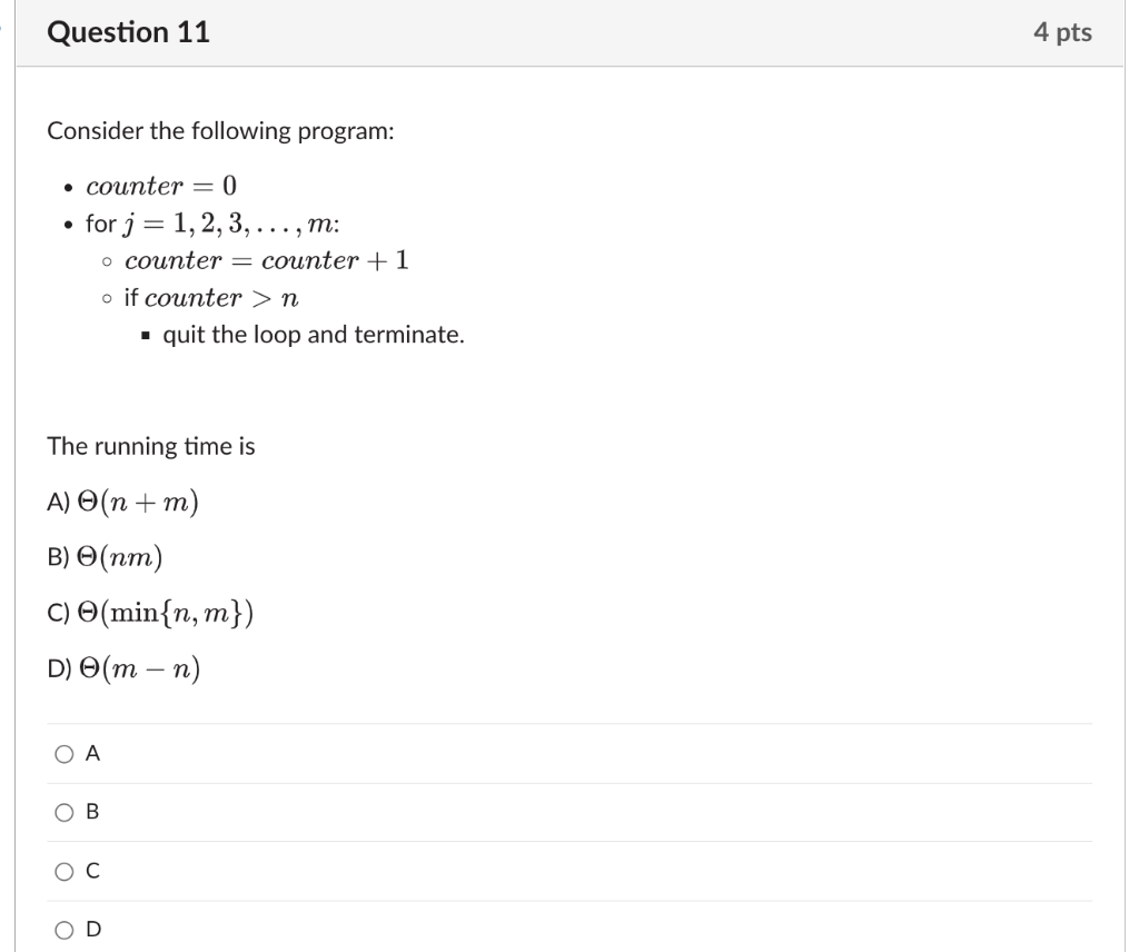 Solved Question 11 Consider the following program: - counter | Chegg.com