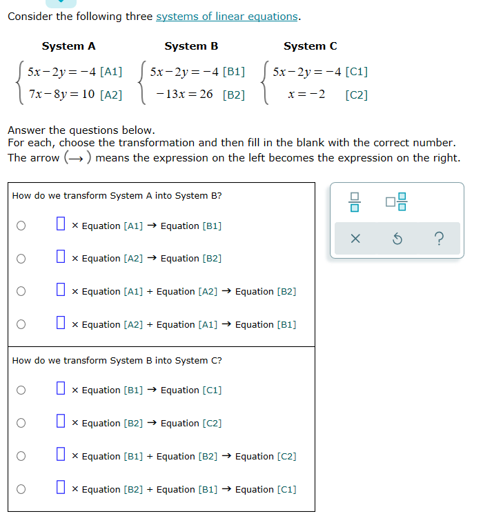 Solved Consider the following three systems of linear | Chegg.com