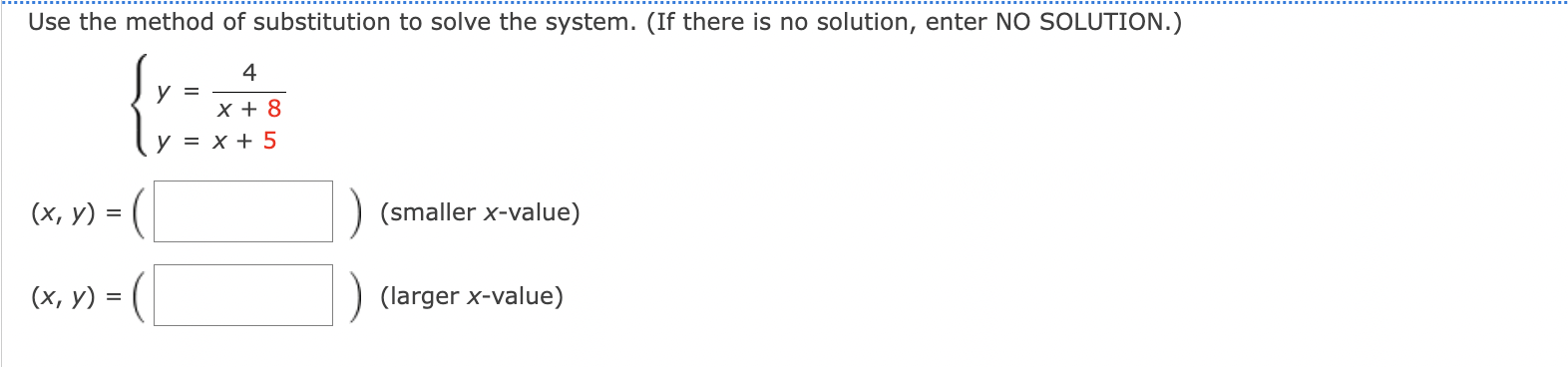 Solved Use the method of substitution to solve the system. | Chegg.com