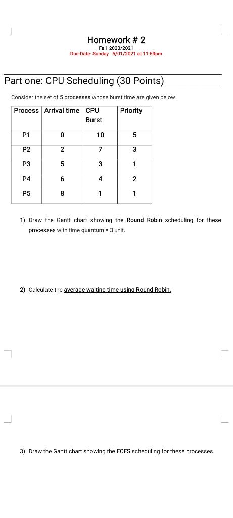 Solved Homework # 2 Fall 2020/2021 Due Date: Sunday | Chegg.com
