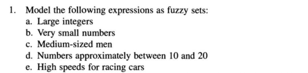 Solved 1. Model the following expressions as fuzzy sets: a