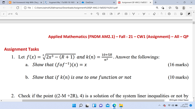 Solved the id number is 21S20963 please dont solvev it in | Chegg.com