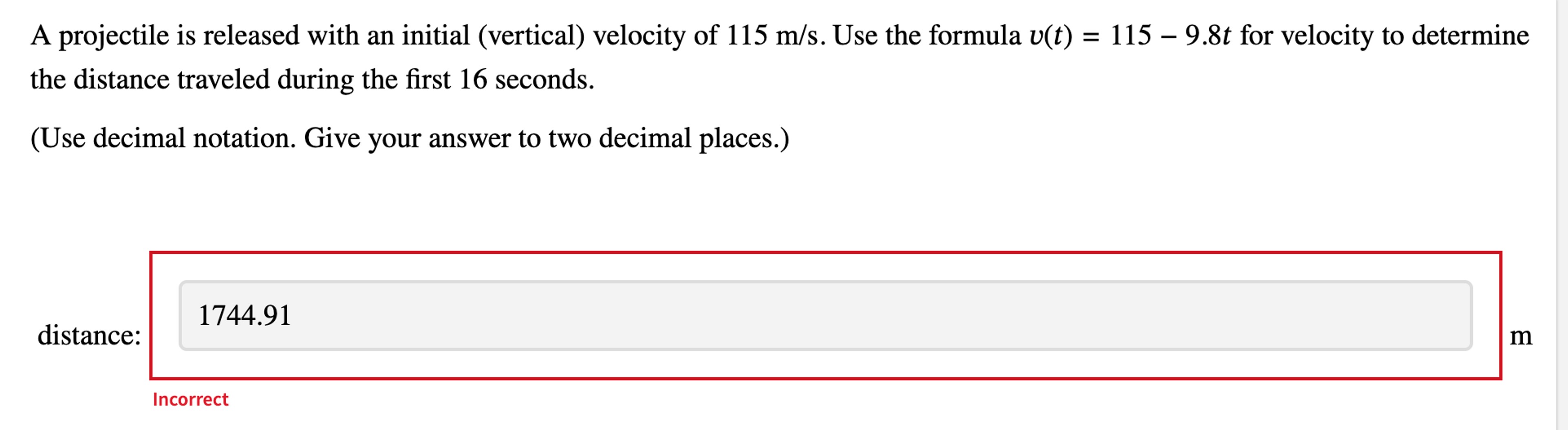 Solved A projectile is released with an initial (vertical) | Chegg.com