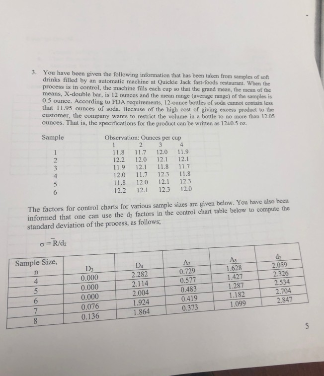 Solved 3. You have been given the following information that | Chegg.com