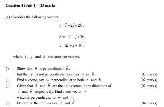Solved Question 4 (Unit 4) - 25 ﻿marks(a) ﻿Consider the | Chegg.com