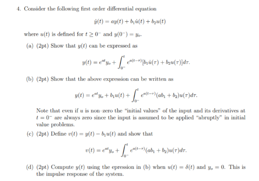 Solved 4. Consider The Following First Order Differential | Chegg.com