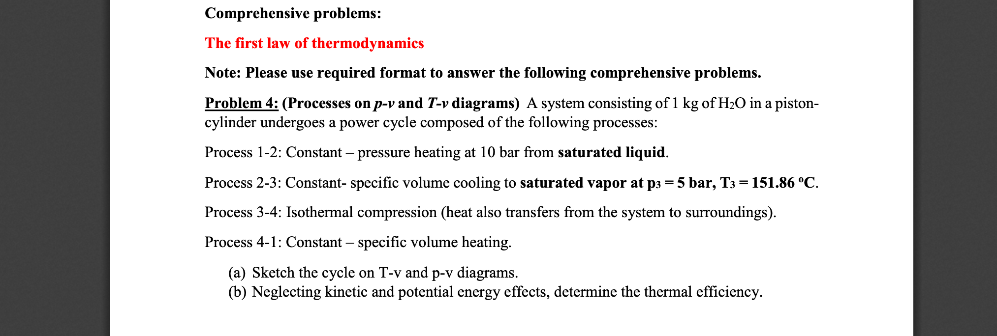 Solved Comprehensive Problems: The First Law Of | Chegg.com