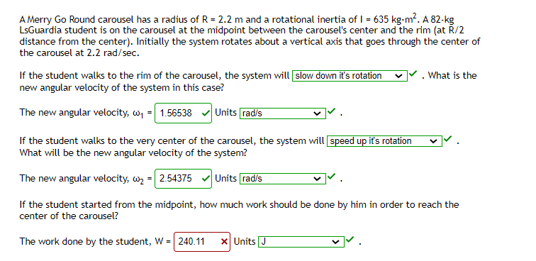 Solved A Merry Go Round carousel has a radius of R= 2.2 m | Chegg.com