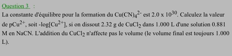 Solved Here is the constant of the formation of Cu(CN)4 2- | Chegg.com