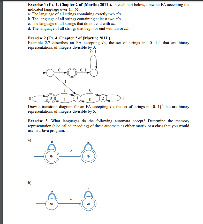 [Solved]: Exercise 1 (Ex. 1, Chapter 2 Of [Martin; 2011]).