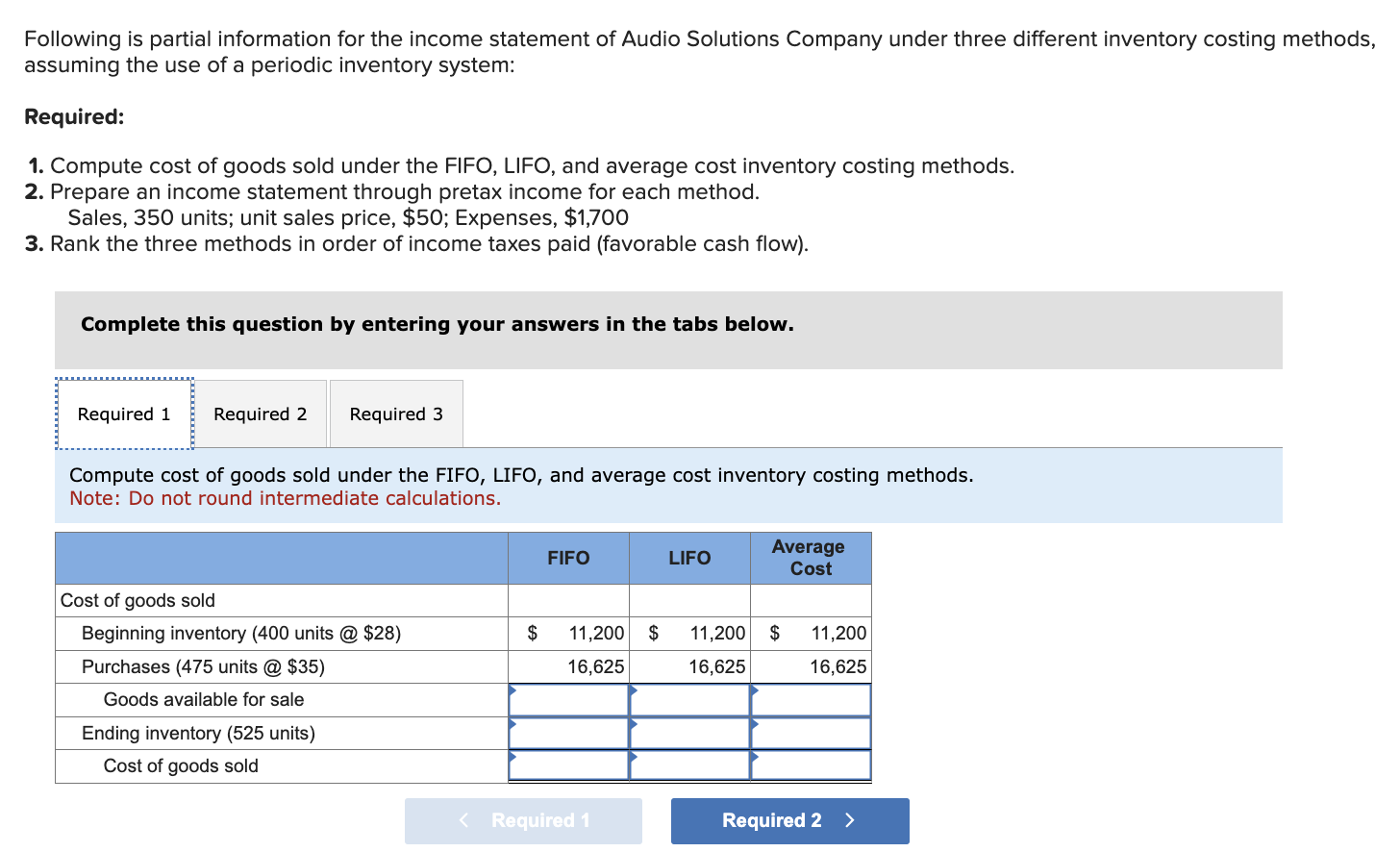 Solved Following is partial information for the income | Chegg.com