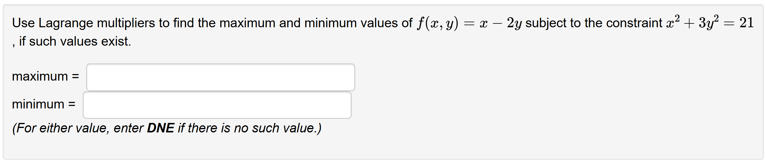 Solved Use Lagrange multipliers to ﻿find the maximum and | Chegg.com