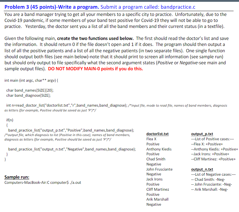 Solved Problem 3 (45 points)-Write a program. Submit a | Chegg.com