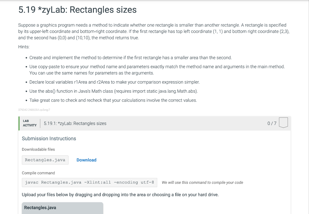import java.util.Scanner; public class Rectangles | Chegg.com