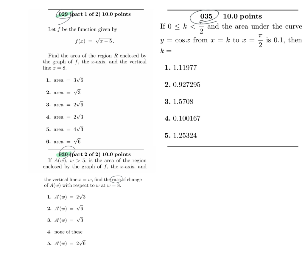 Solved (029 (part 1 of 2) 10.0 points Let f be the function | Chegg.com