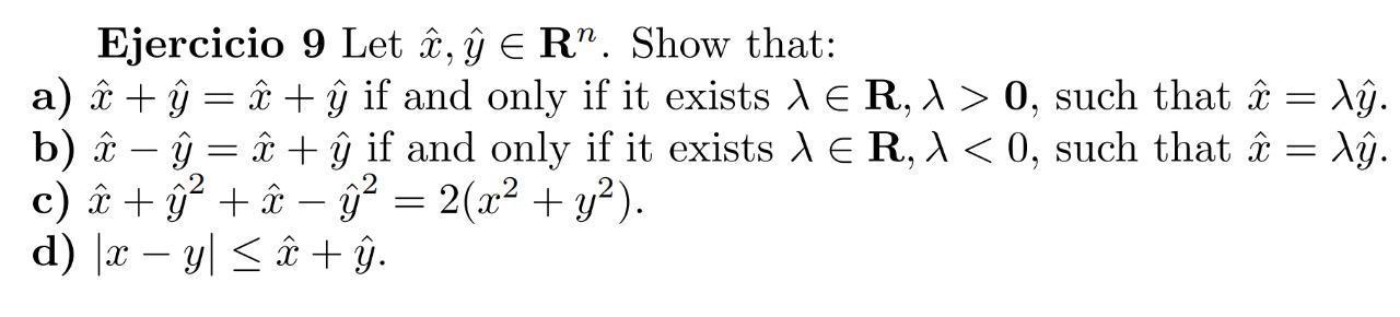 Solved Vy Ejercicio 9 Let I U Er Show That A ĉ ŷ Chegg Com