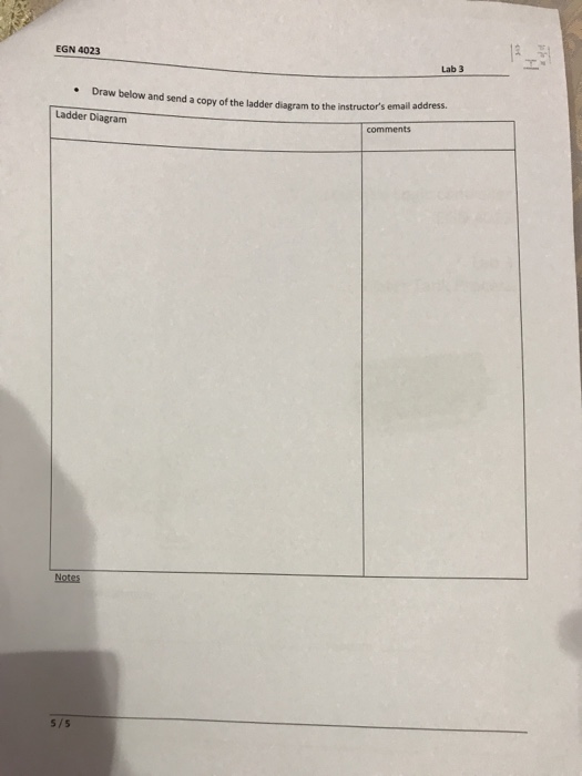 Solved Lab 3 word p develop a ladder diagram from a EGN 4023 | Chegg.com