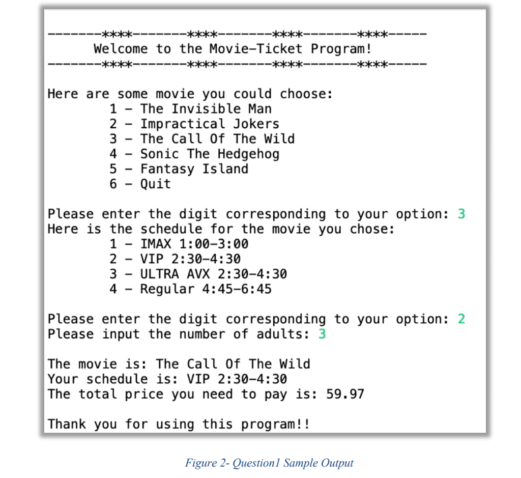 Solved Question 1 - Movie Night & Switch / nested selection | Chegg.com