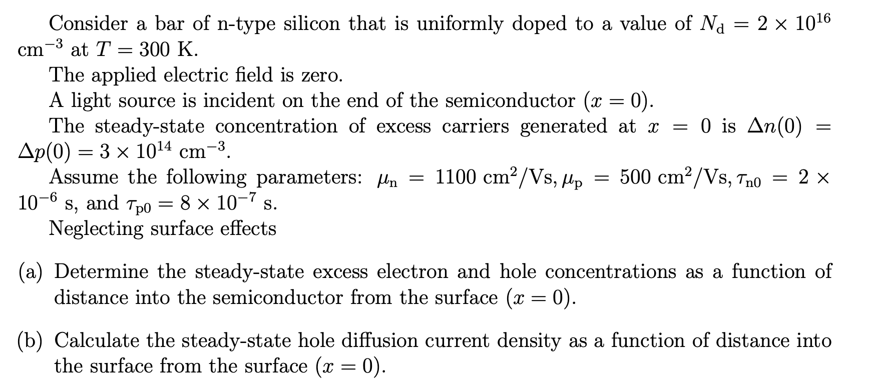 Solved Consider A Bar Of N-type Silicon That Is Uniformly 