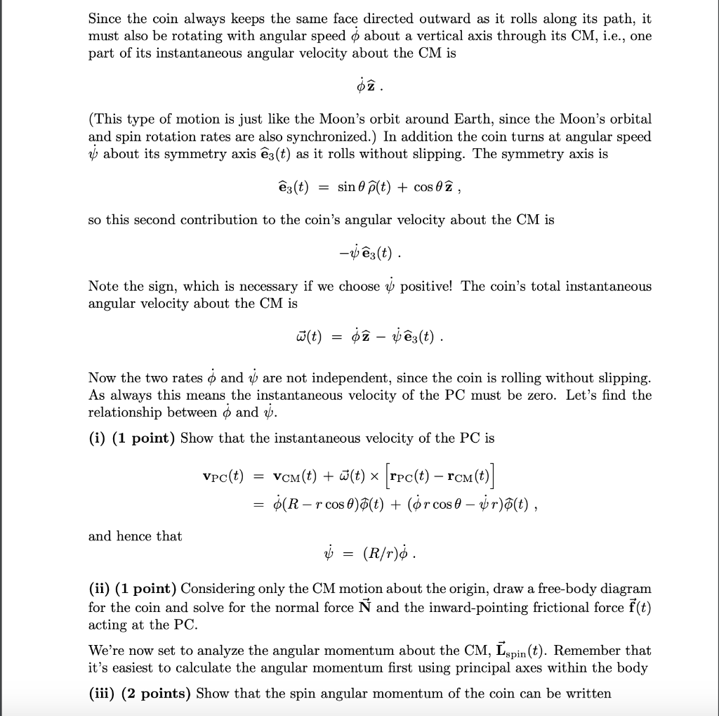 A 7 Points Coin Rolling In A Circle Let S Inves Chegg Com