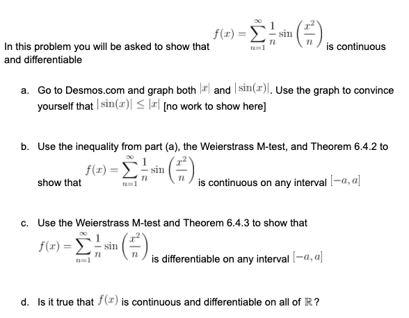 Solved 7 E Sin N F X In This Problem You Will Be Asked Chegg Com