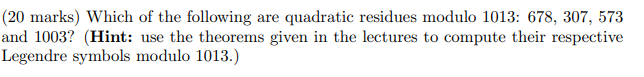 Solved (20 marks) Which of the following are quadratic | Chegg.com
