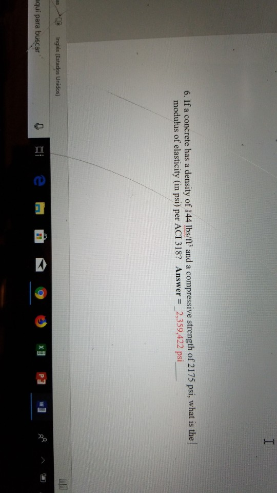 Solved 6. If a concrete has a density of 144 lbs/ft3 and a