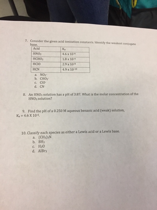 Solved Name Chapter 16 Classwork-10pts 1. Pick the stronger | Chegg.com
