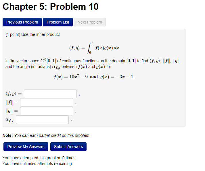 Solved Chapter 5: Problem 10 Previous Problem Problem List | Chegg.com