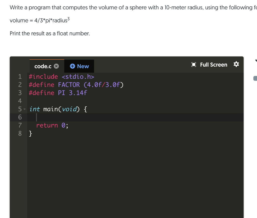Solved In C please!!!!! Write a program that computes the | Chegg.com