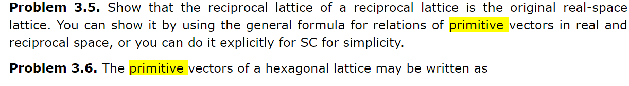 Solved Problem 3.5. Show that the reciprocal lattice of a | Chegg.com