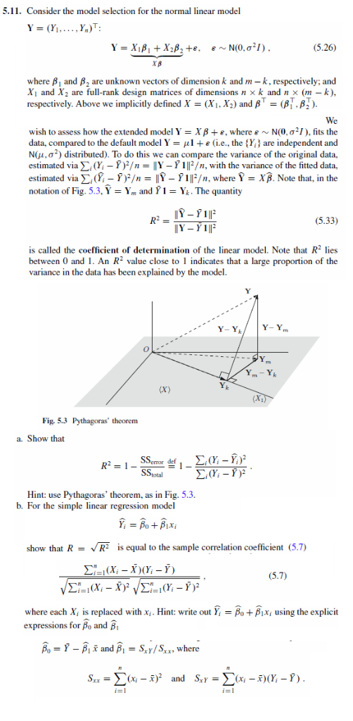 Solved 5.11. Consider the model selection for the normal | Chegg.com