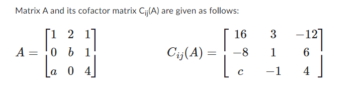 Solved 1) Find Values Of A, B, And C. Type Only Answers In | Chegg.com