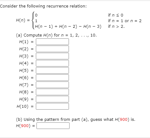 Solved Consider the following recurrence relation: if nso if | Chegg.com