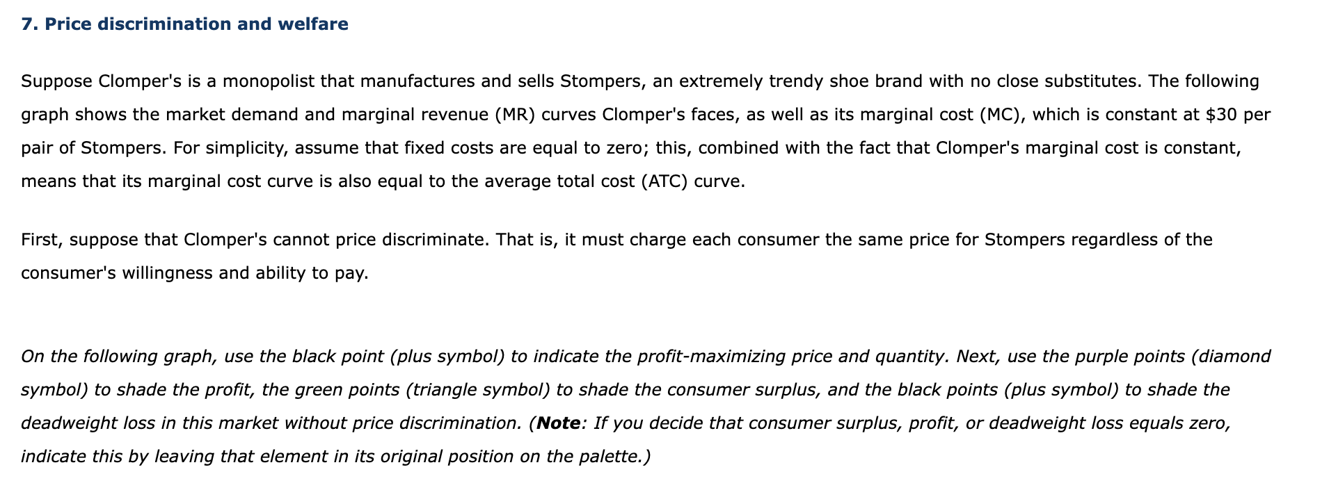 Solved 7. Price discrimination and welfare Suppose Clomper's | Chegg.com