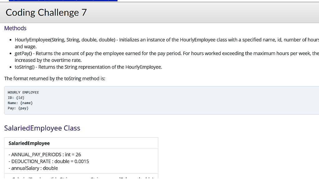 Solved Employee Class Code a class that encapsulates an | Chegg.com
