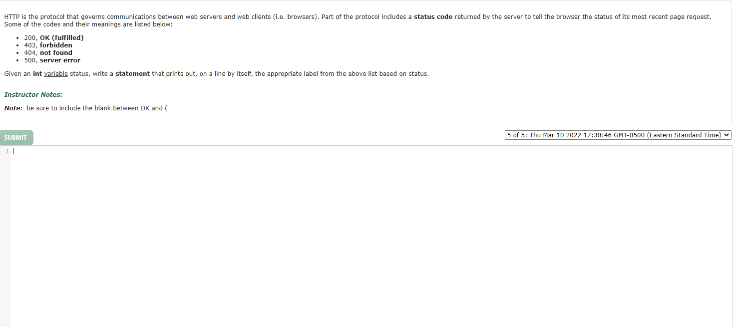 Solved status code returned by the server to tell the | Chegg.com image.