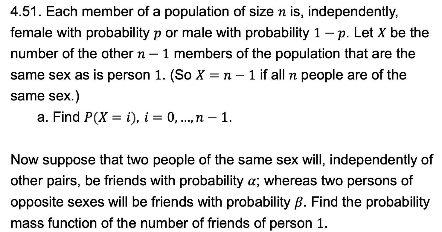 Solved PLEASE!! a. Find 𝑃(X=i), 𝑖= 0, ..., 𝑛 -1. b. Find | Chegg.com