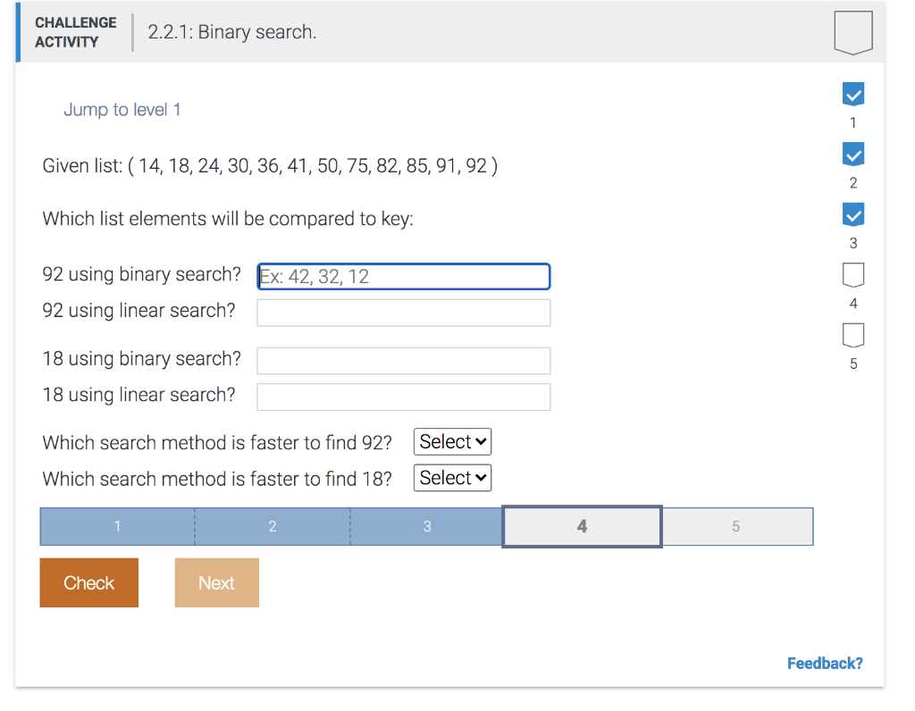 Solved CHALLENGE ACTIVITY 2.2.1: Binary Search. Jump To | Chegg.com