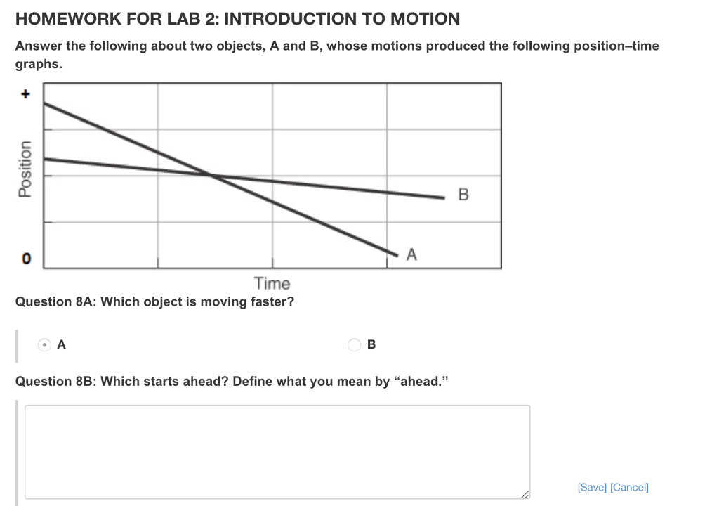 Solved HOMEWORK FOR LAB 2: INTRODUCTION TO MOTION The | Chegg.com