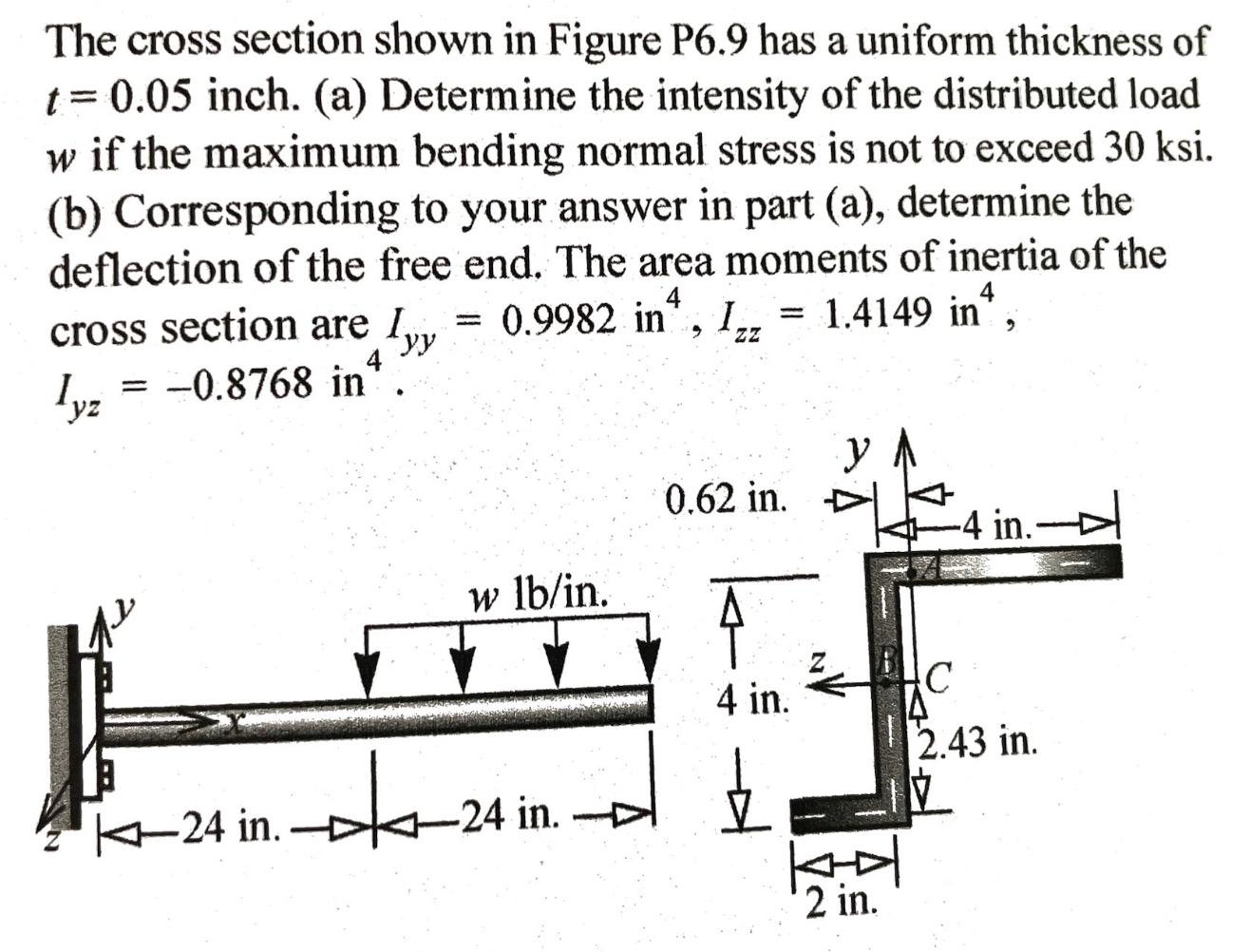 Solved The cross section shown in Figure P6.9 has a uniform | Chegg.com