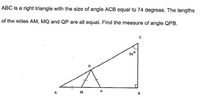 Solved ABC is a right triangle with the size of angle ACB | Chegg.com