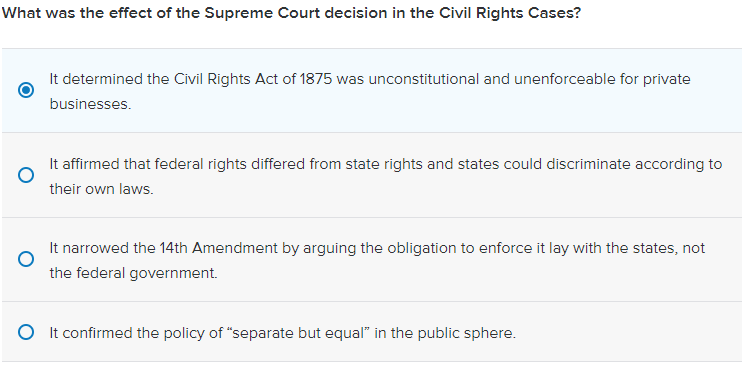 Solved What was the effect of the Supreme Court decision in