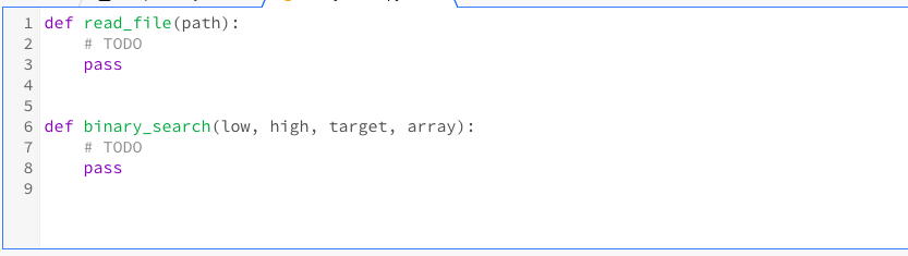 Solved Binary Search Implement the functions read_file and | Chegg.com