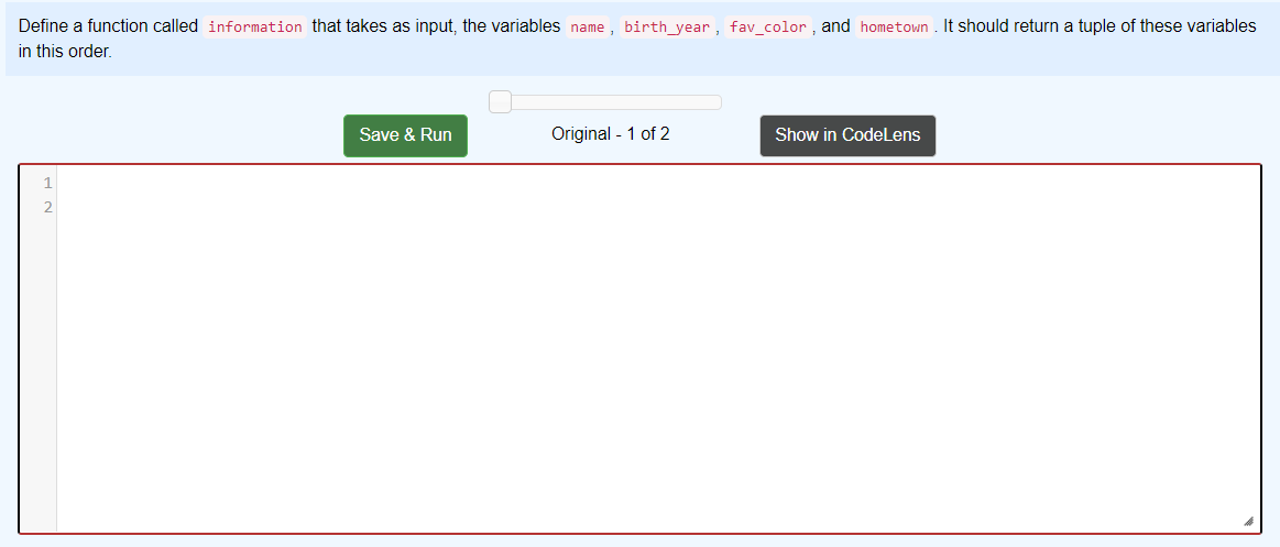 Solved Define a function called information that takes as | Chegg.com