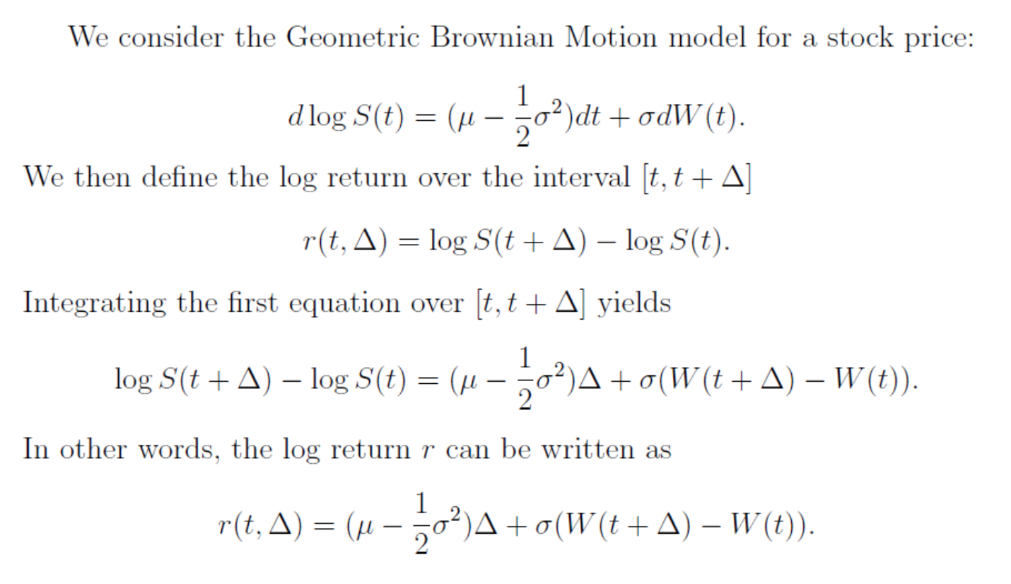 We consider the Geometric Brownian Motion model for a | Chegg.com