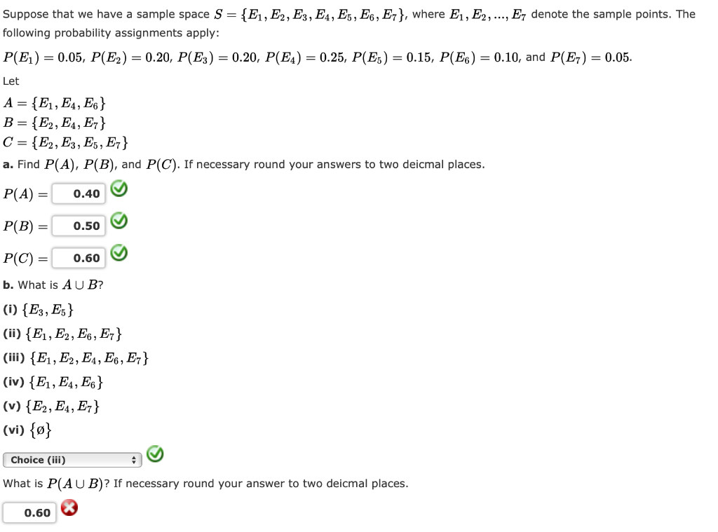 Solved Suppose That We Have A Sample Space S {e1 E2 E3